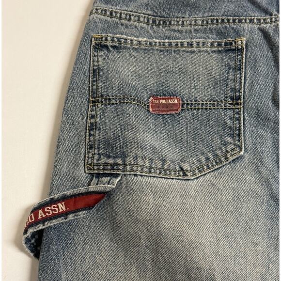 Vintage US Polo Assn Jeans Mens 34x34 Blue Carpenter Utility Workwear Y2K - Picture 4 of 16